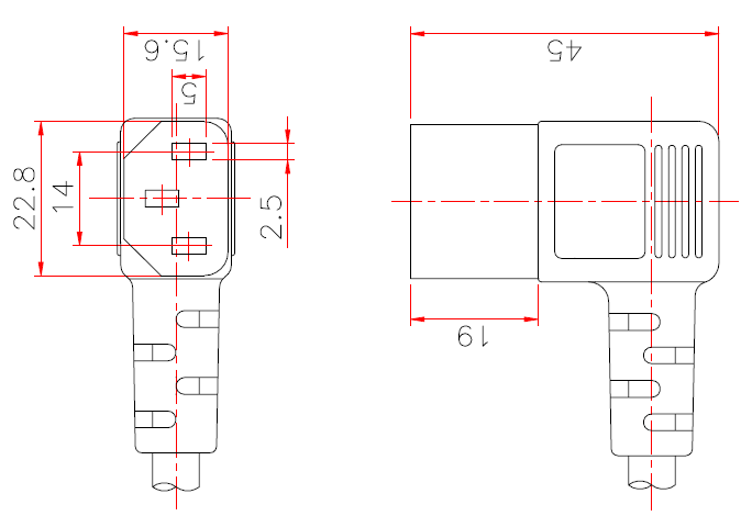 IEC-60320-C13 (S301RL)