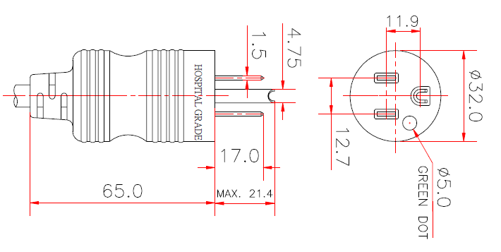 NEMA-5-15P-Hospital (P350)