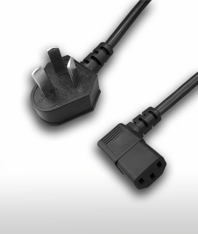 中国ACコードセット　3ピン-C13 右 L 形 10A 250V