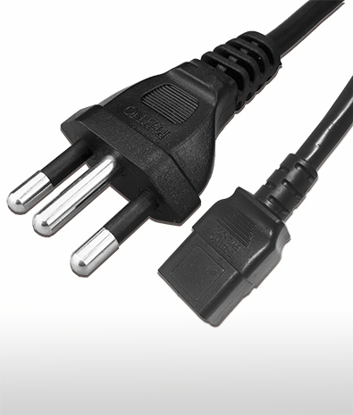 Brazil 3-PIN Plug TO C19 AC Power Cord Set 16A 250V