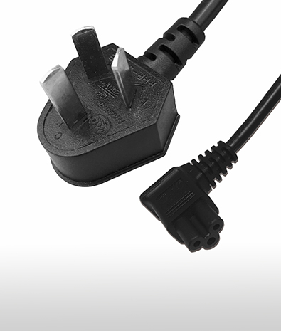 China 3-Pin Plug to C5 Right Angle Type AC Power Cord Set 2.5