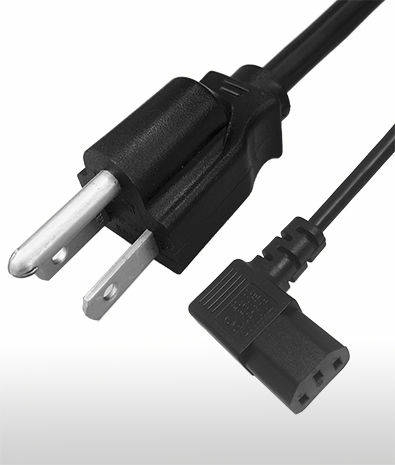 Japan 3-Pin Plug To C13 Left Angle type AC Power Cord Set 7A
