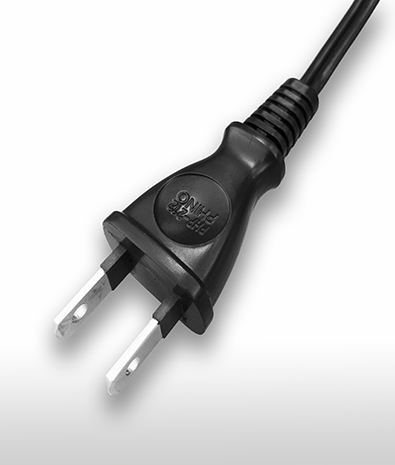 Japan 2-Pin Non-Grounded, Straight AC Plug, 15A 125V