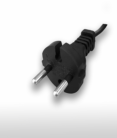 Norway 2-Pin Non-Grounded, Straight AC Plug, 15A 250V