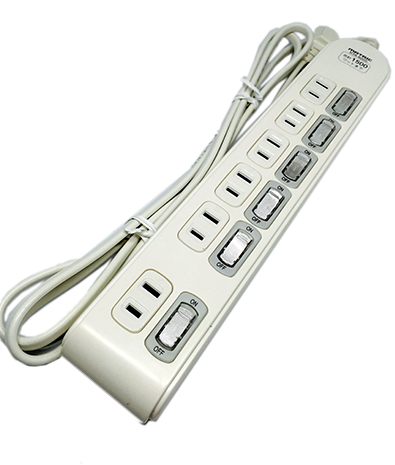 Taiwan 6 Outlet, On/Off switch, Surge Protection AC Power Strip, 15A 125V