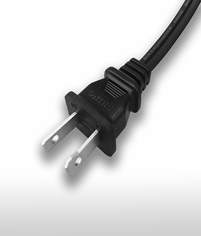 Japan 2-Pin Non-Grounded, Straight AC Plug, 15A 125V