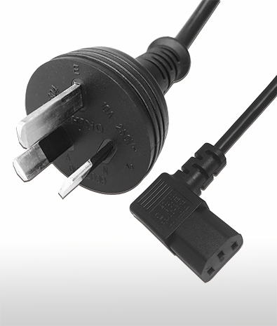 Australia 3-PIN Plug TO C13 Left Angle type AC Power Cord Set 10A 250V