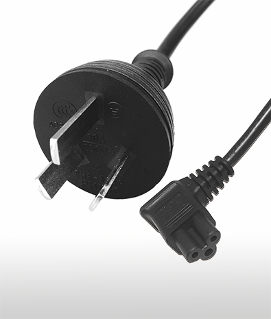 中国ACコードセット 3ピン-C5 右 L 形 2.5A 250V