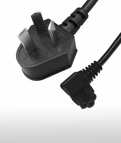 中国ACコードセット 3ピン-C5 右 L 形 10A 250V