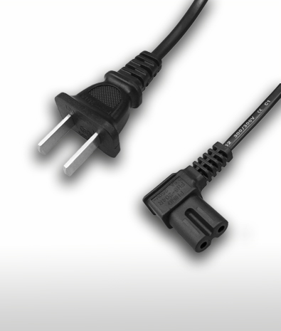 中国ACコードセット 2ピン-C7(L型)2.5A 250V